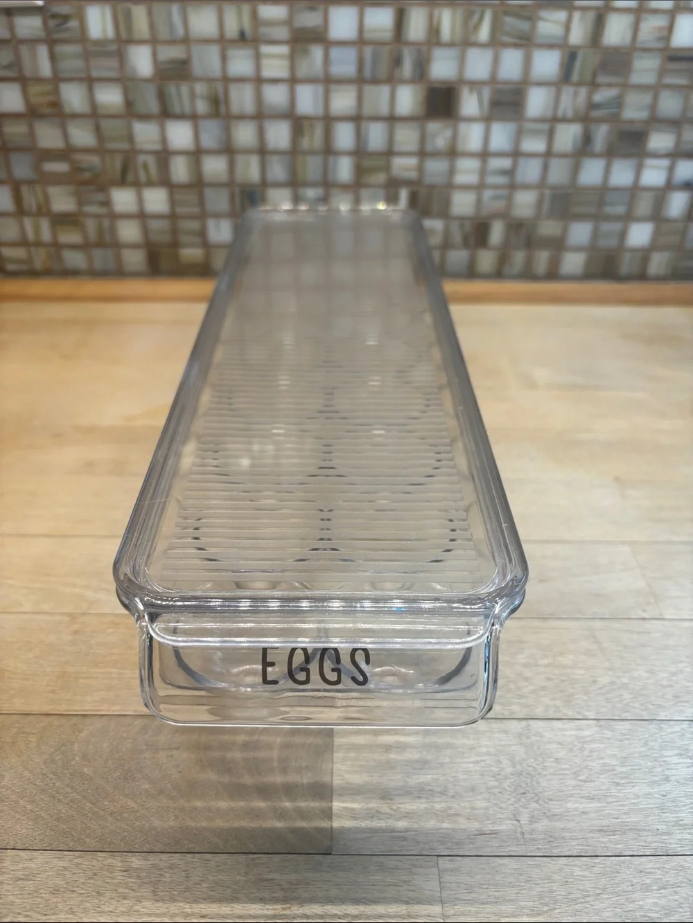 Clear Plastic Egg Storage Tray - 'EGGS' Label